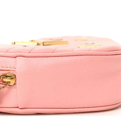 Louis Vuitton Calfskin Embellished New Wave Love Lock Heart Bag Rose Pomettes 8 of 9