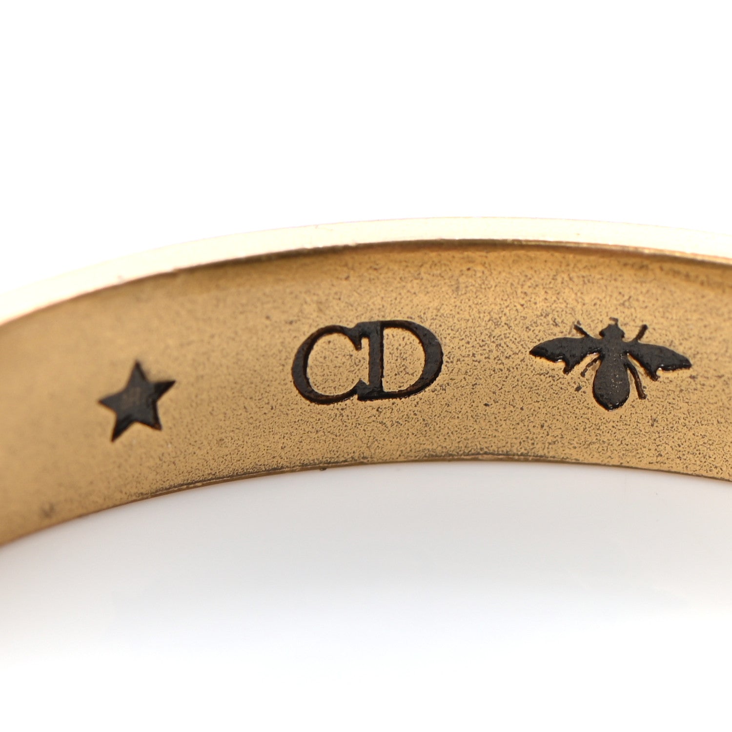 Christian Dior Metal J'Adior Star Hoop Earrings Aged Gold 4 of 6