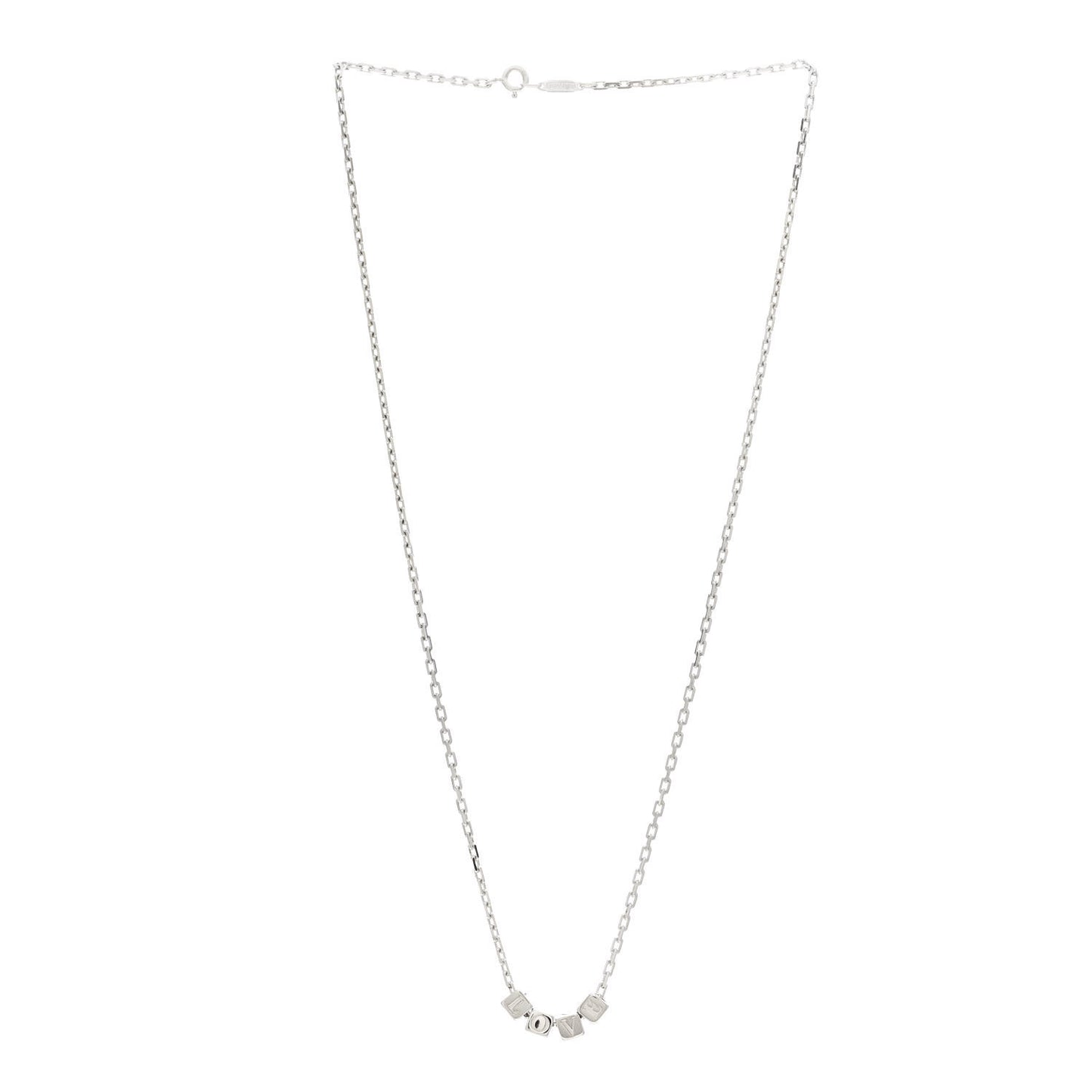 Sterling Silver Love Block Pendant Necklace