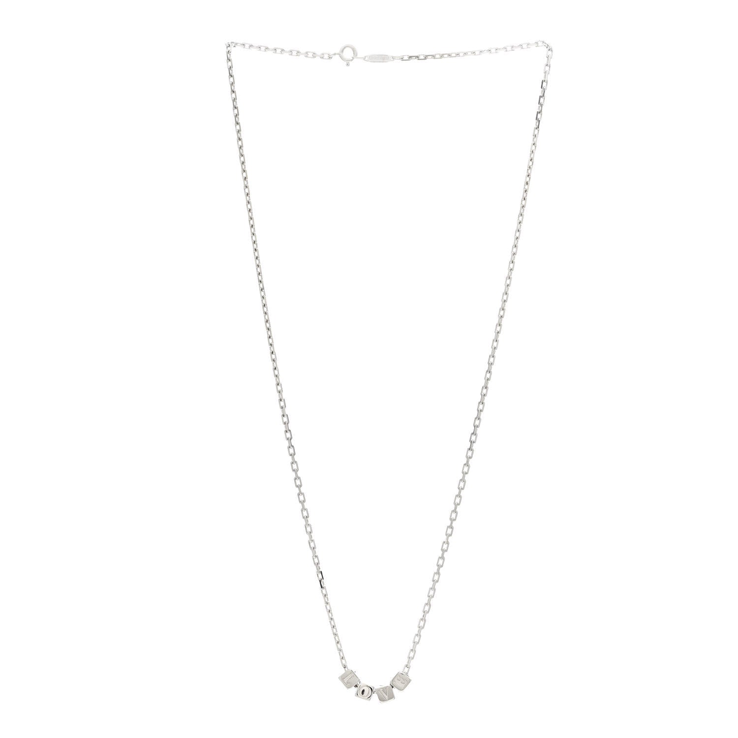 Tiffany Sterling Silver Love Block Pendant Necklace 3 of 5