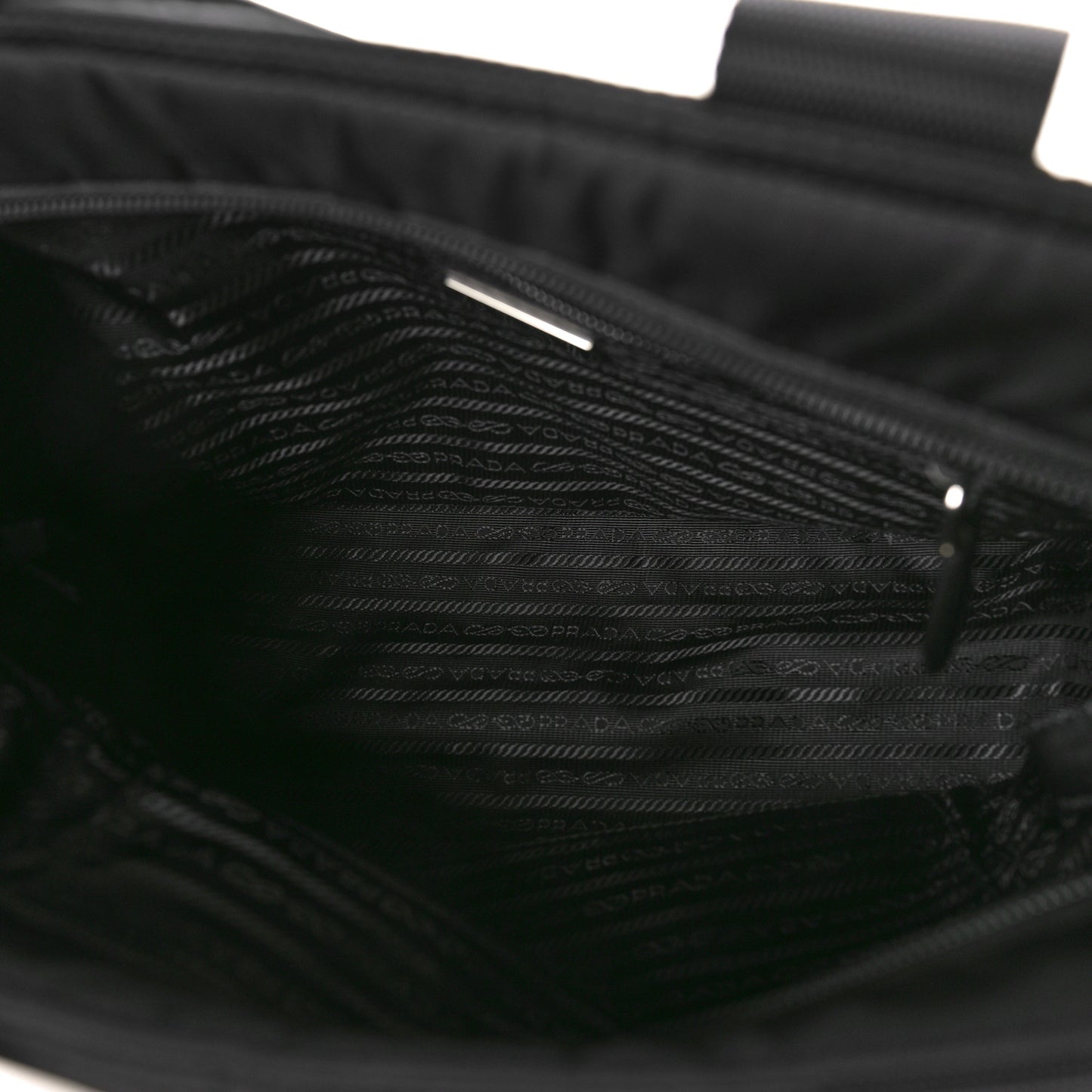 Re-Nylon Nappa Triangle Medium Double Handled Tote Black