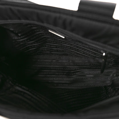 Prada Re-Nylon Nappa Triangle Medium Double Handled Tote Black 5 of 11