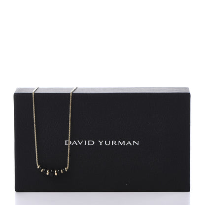 David Yurman 18K Yellow Gold Black Onyx Rio Rondelle Short Station Necklace 7 of 7