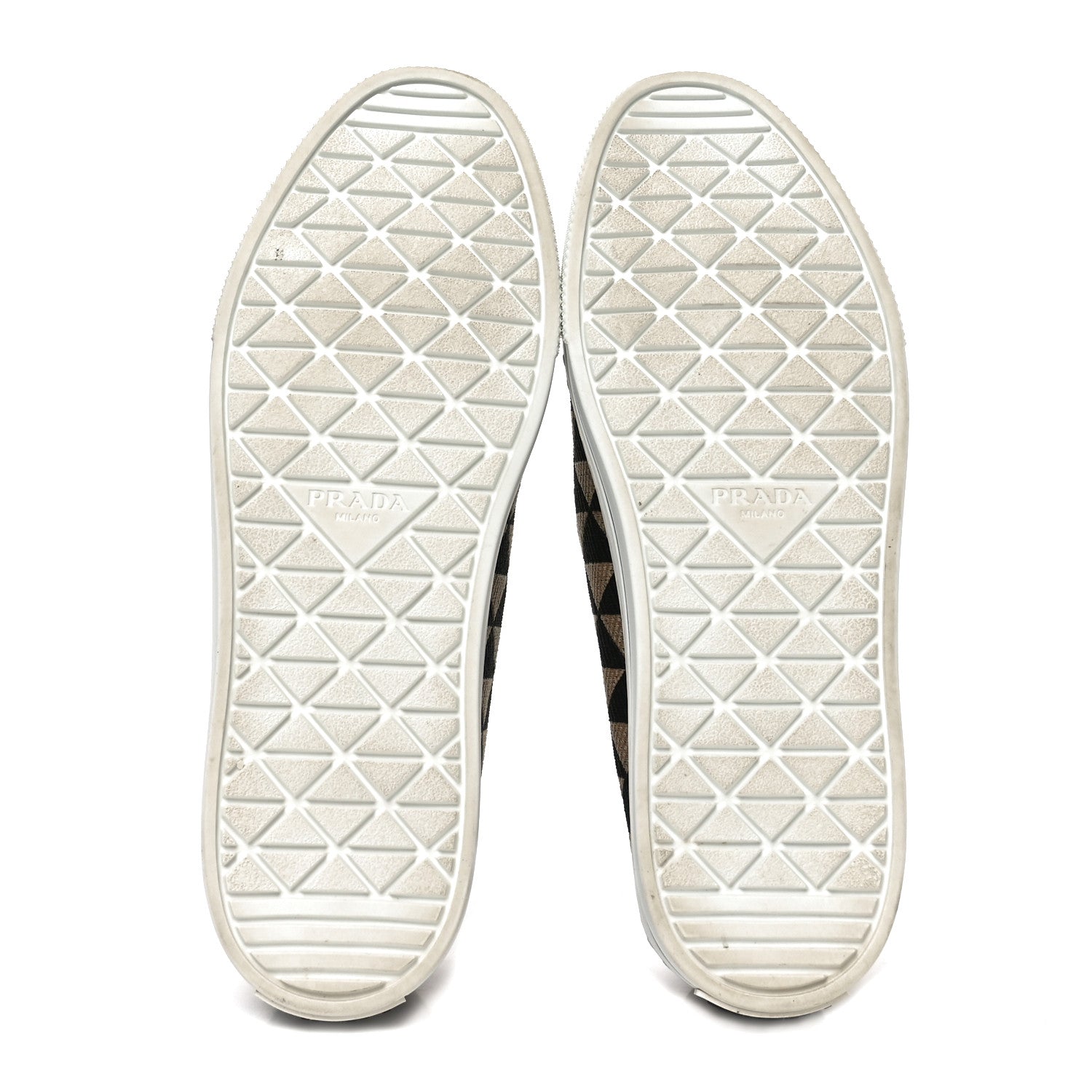 Prada Jacquard Trianglolo Symbole Embroidered Metal Triangle Logo Slip On Sneakers 37.5 Corda Black 7 of 10