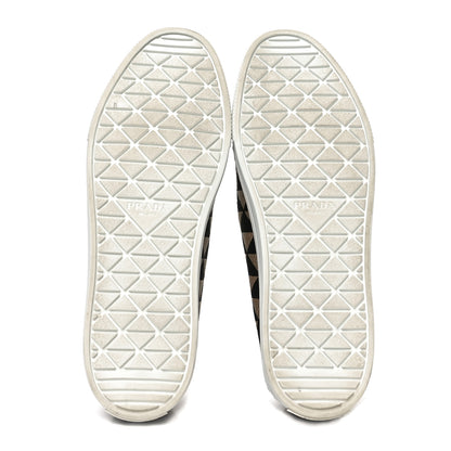 Prada Jacquard Trianglolo Symbole Embroidered Metal Triangle Logo Slip On Sneakers 37.5 Corda Black 7 of 10