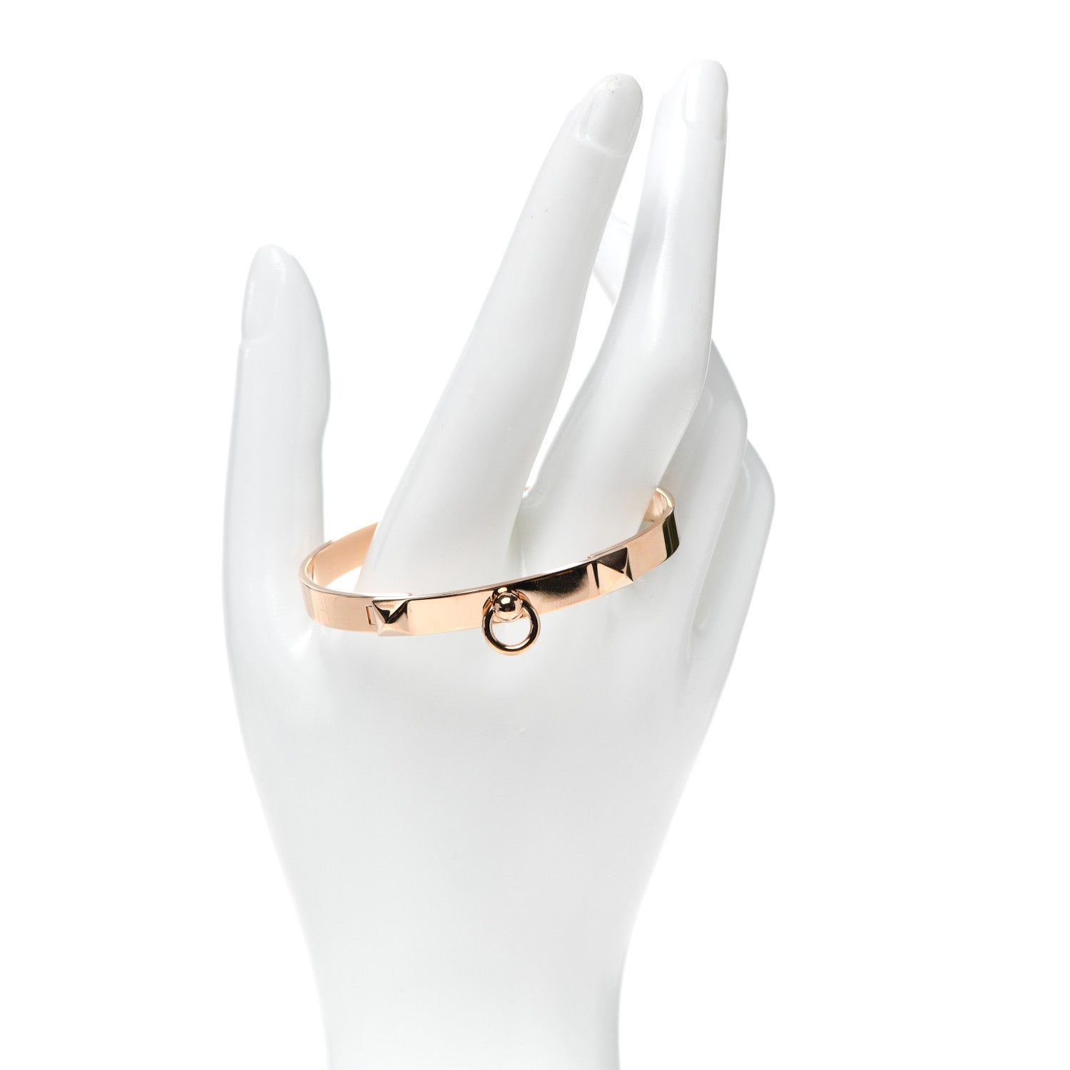 Hermes 18K Rose Gold PM Collier De Chien Bracelet SH 2 of 5