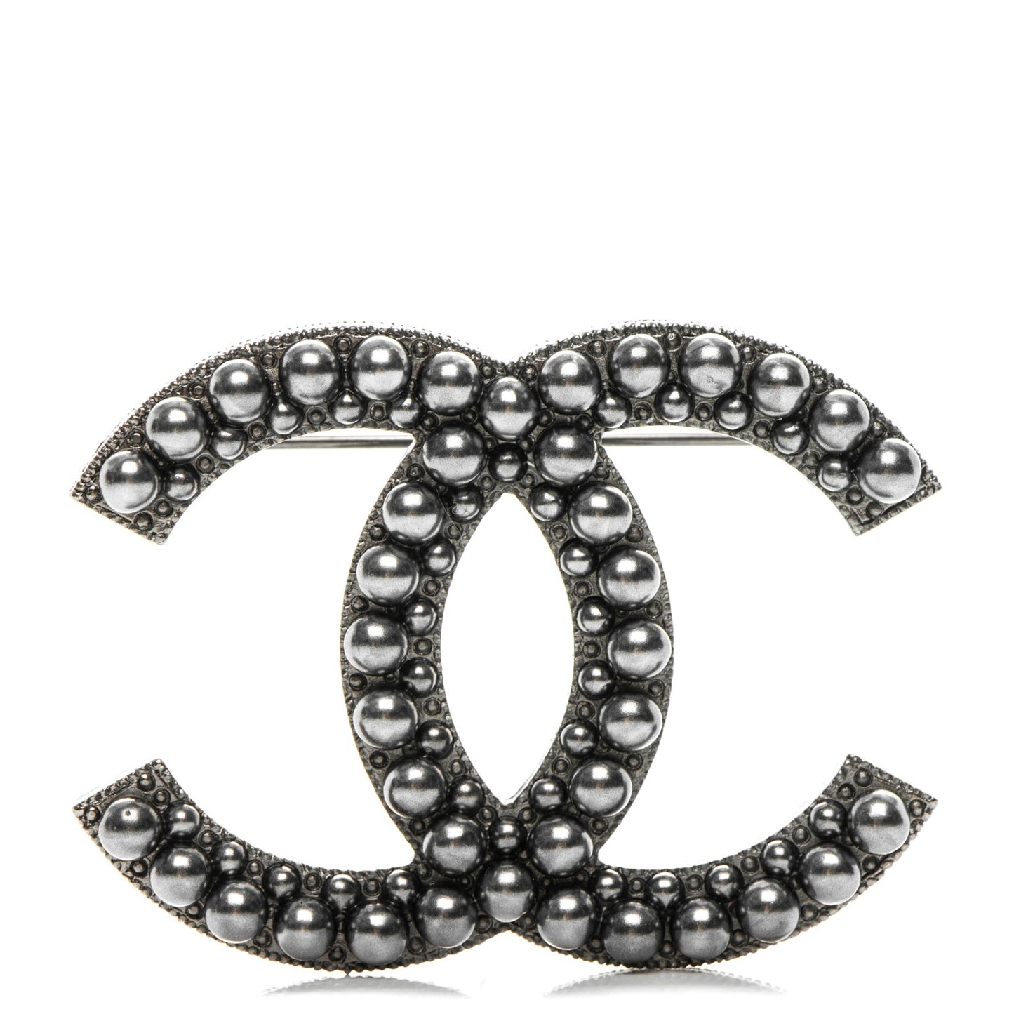 Ruthenium Pearl CC Brooch Dark Grey
