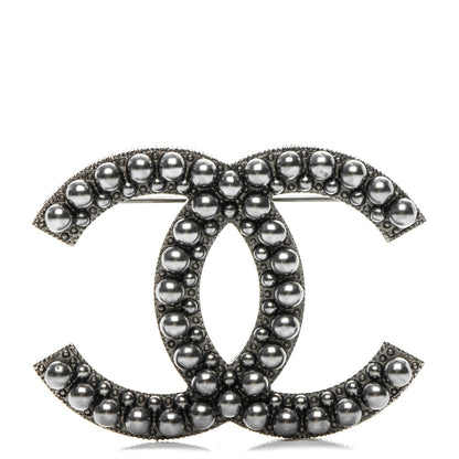Chanel Ruthenium Pearl CC Brooch Dark Grey 1 of 4
