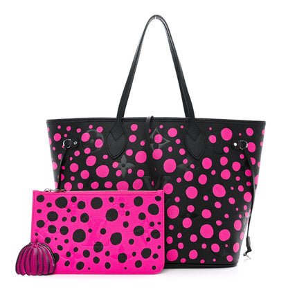 Louis Vuitton LV X YK Empreinte Infinity Dots Neverfull MM Black Fuchsia 1 of 12