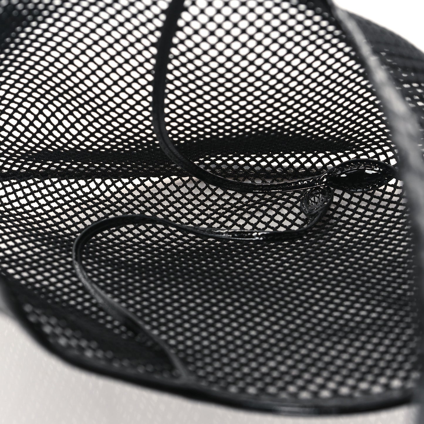 Fishnet Patent Calfskin Medium One Piece Bag Black