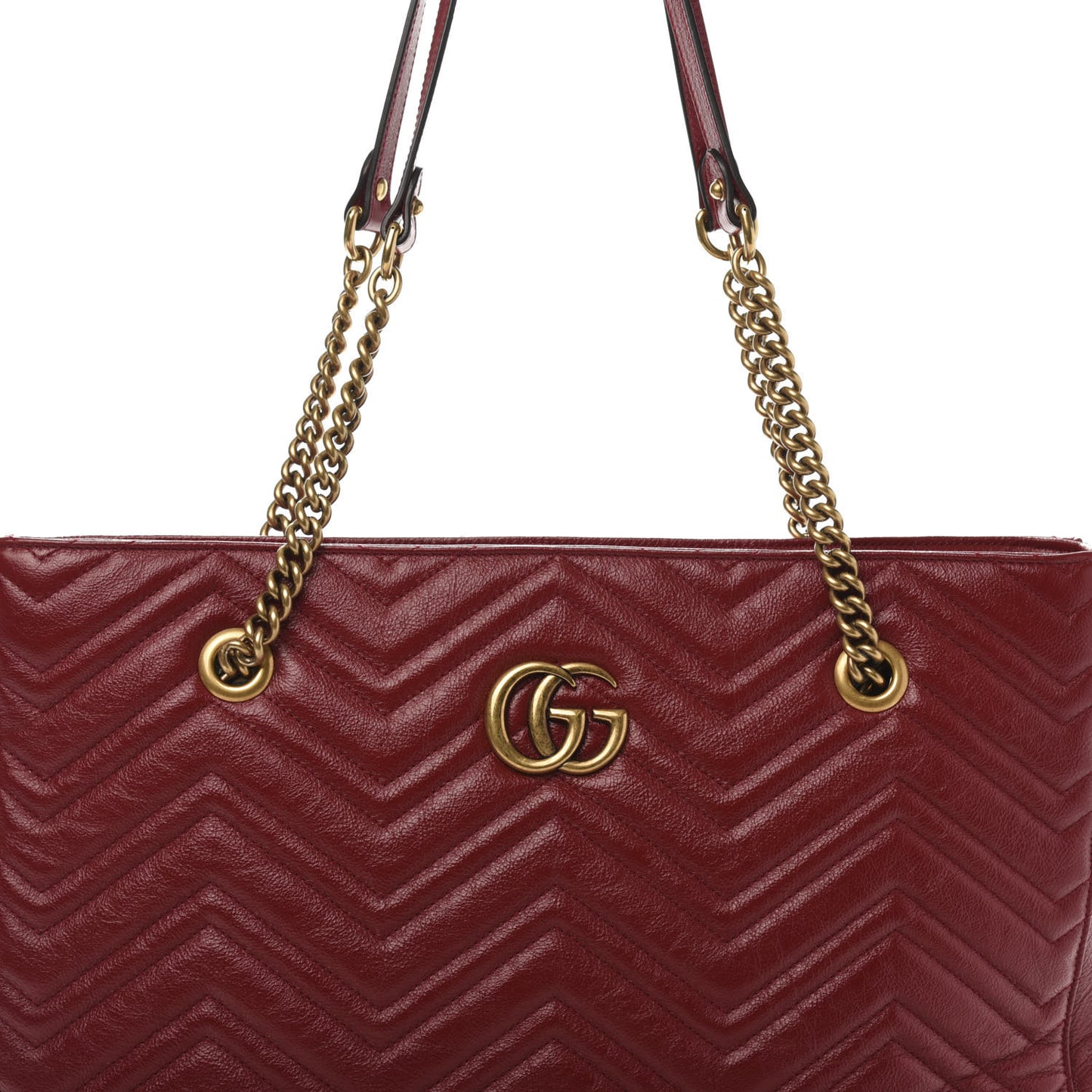 Azalea Calfskin Matelasse Medium GG Marmont Slim Tote Romantic Cerise