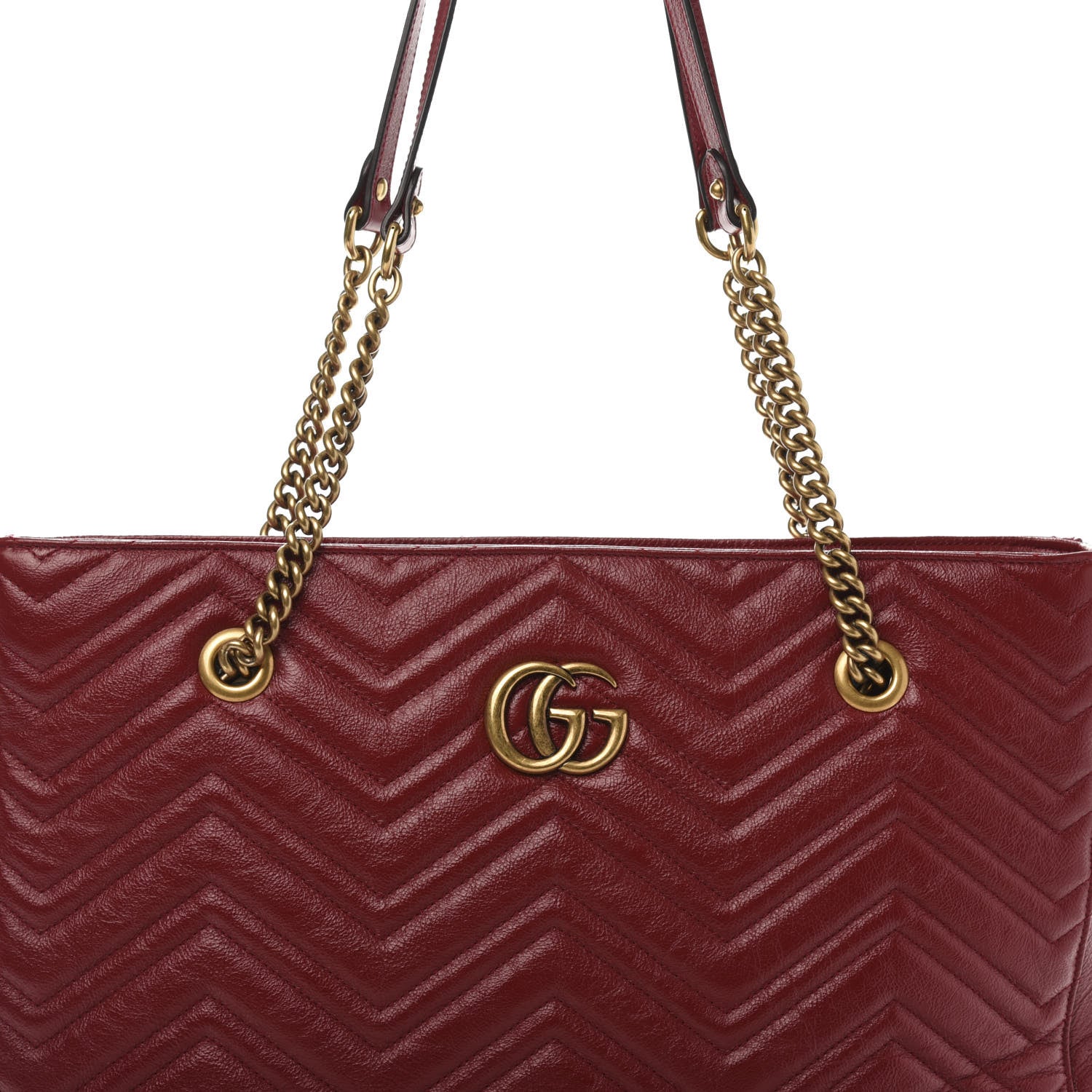 Gucci Azalea Calfskin Matelasse Medium GG Marmont Slim Tote Romantic Cerise 12 of 12