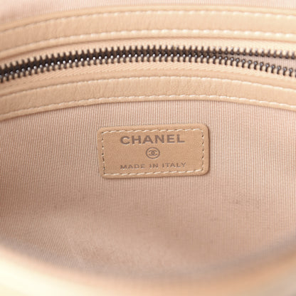 Chanel Iridescent Lambskin Quilted Medium Cosmetic Case Beige 10 of 11