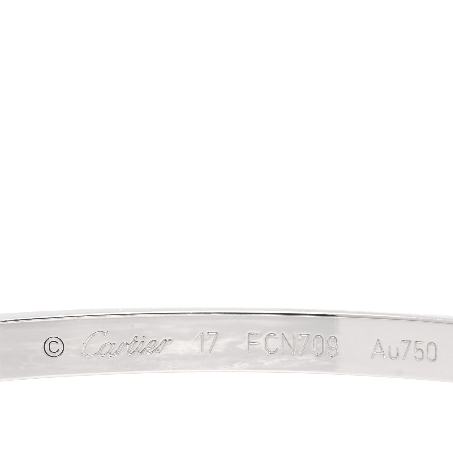 18K White Gold Small LOVE Bracelet 17