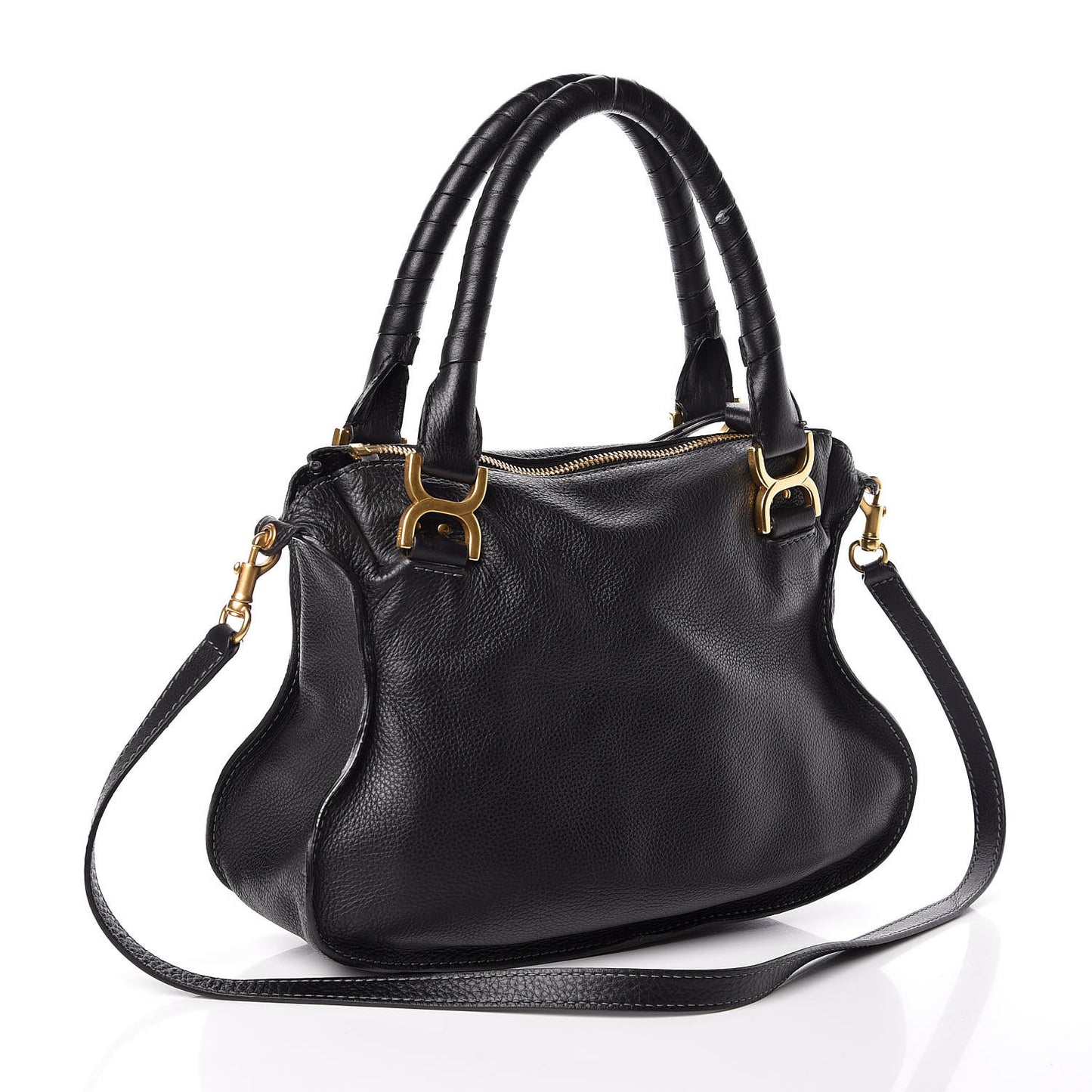 Calfskin Medium Marcie Satchel Black