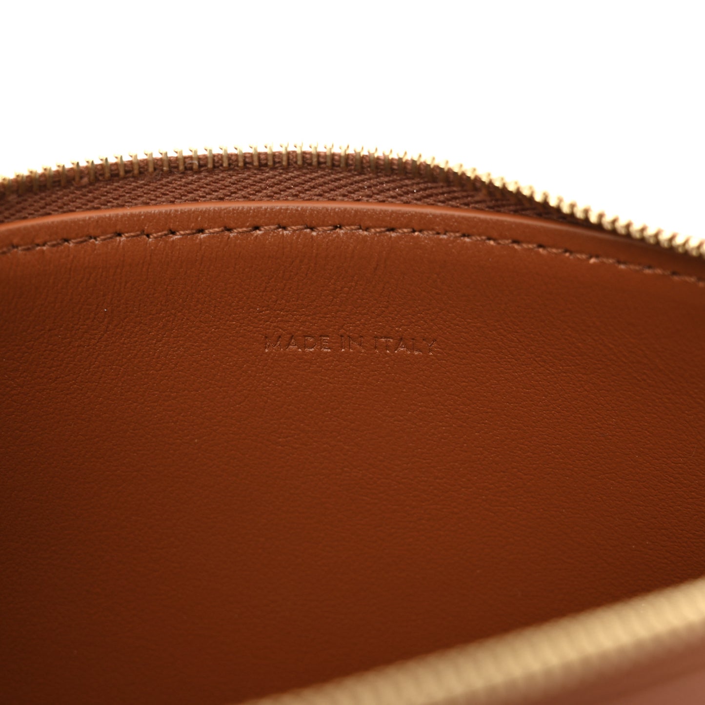 Smooth Calfskin Cuir Triomphe Clutch on Chain Tan