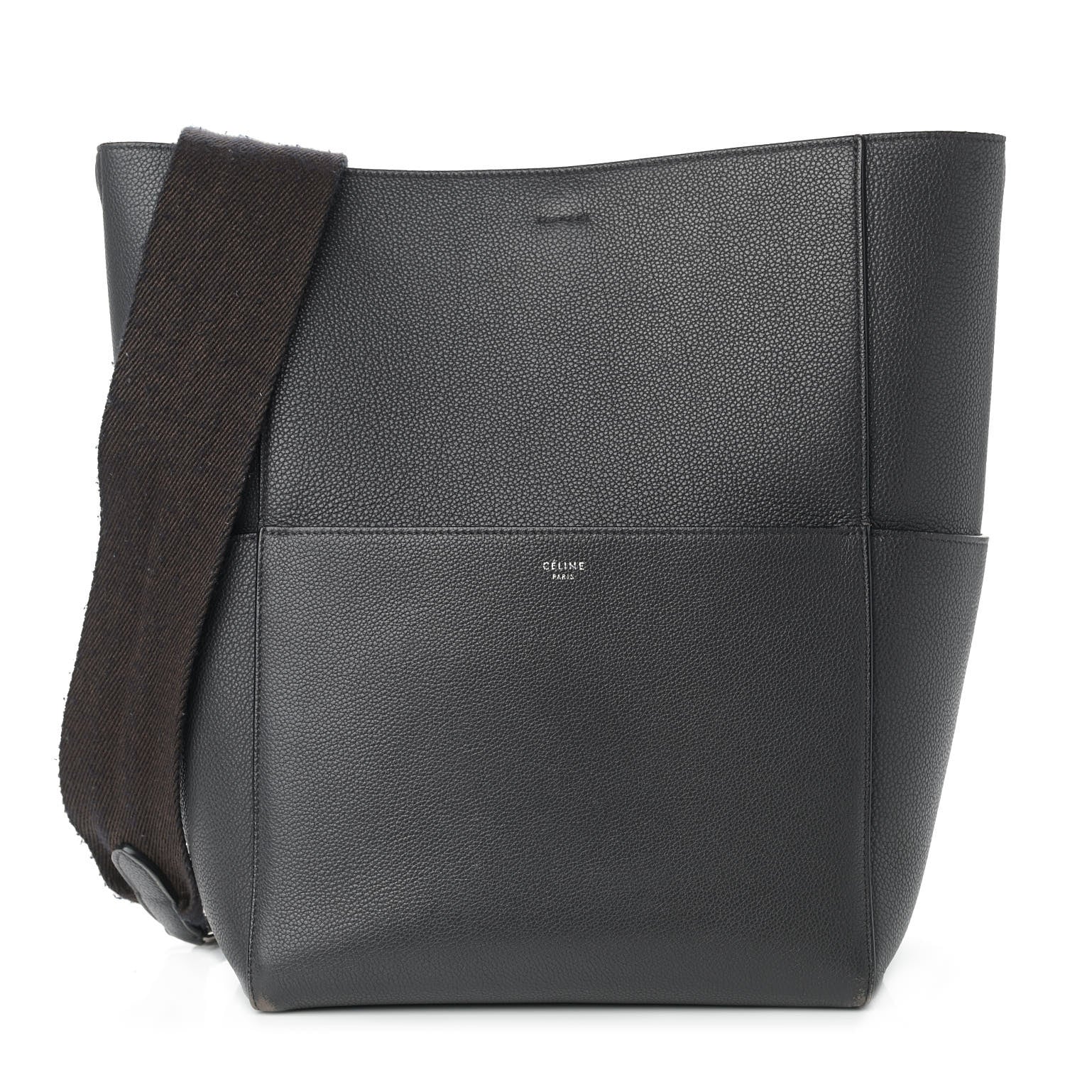 Celine Soft Grained Calfskin Sangle Bucket Bag Anthracite 1 of 12