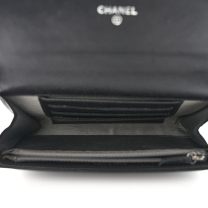Chanel Lambskin Camellia Embossed Medium Wallet Black 5 of 9