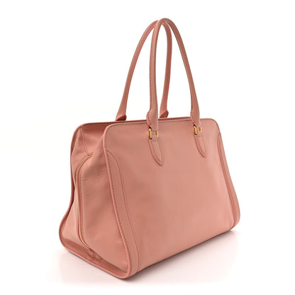 Alexander McQueen Pebbled Calfskin Large Skull Padlock Zip Around Tote Blush Pink 3 of 17