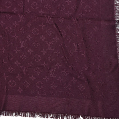 Louis Vuitton Wool Silk Monogram Shawl Amarante 3 of 5