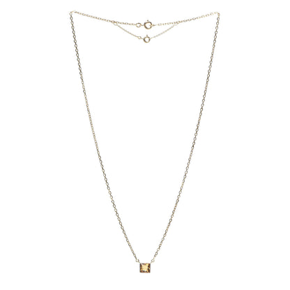 Cartier 18K Yellow Gold Citrine Tank Pendant Necklace 3 of 6