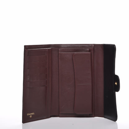 Chanel Lambskin Quilted Large Flap Wallet Black 6 of 11
