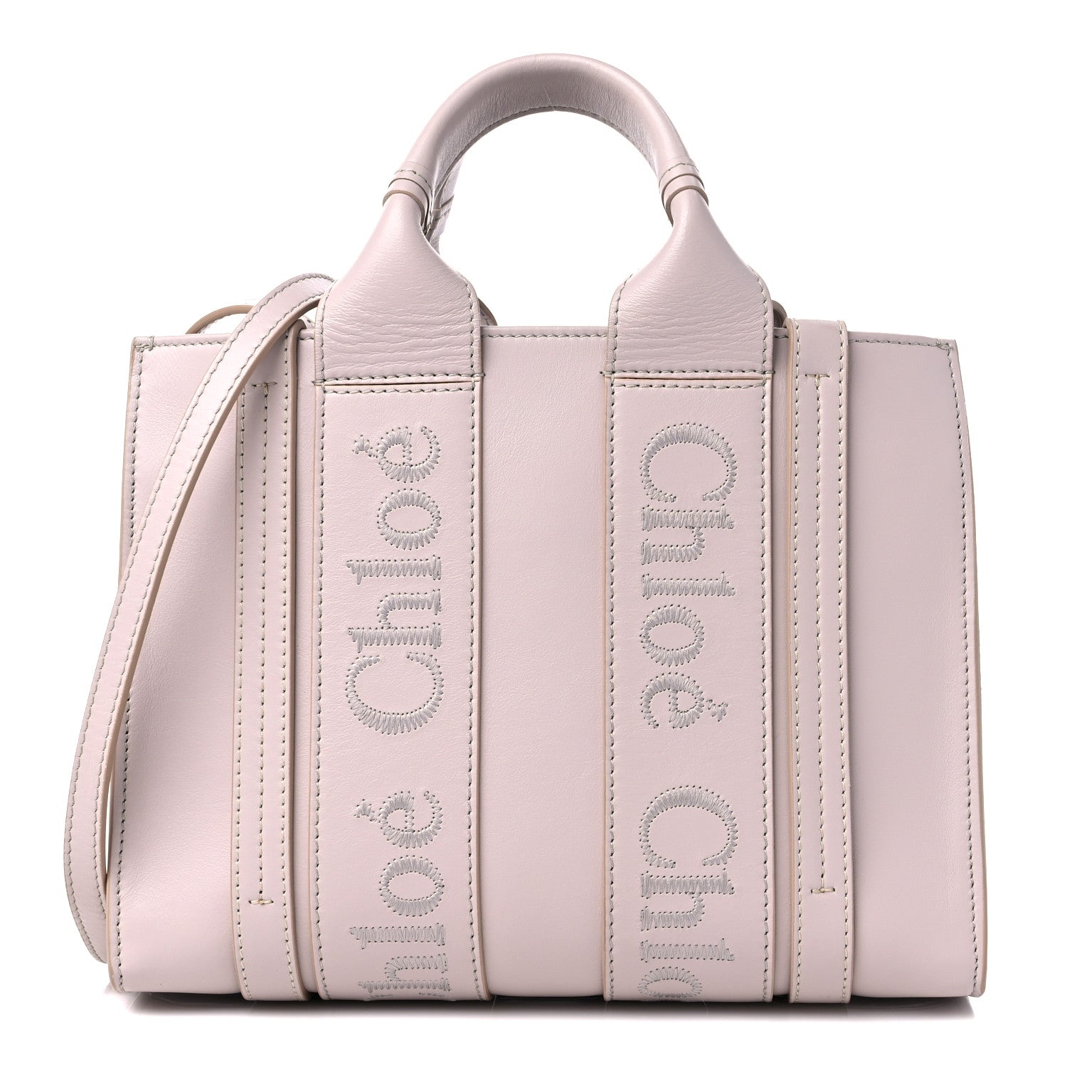Chloe Calfskin Small Woody Ribbon Tote Cement Pink 1 of 13