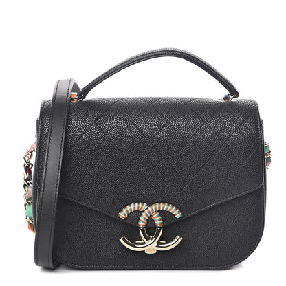 Chanel Caviar Quilted Thread Around Single Flap Black 1 of 9