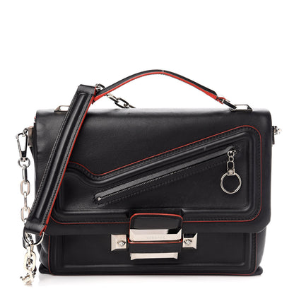 Versace Calfskin Palazzo Shoulder Bag Black Red 1 of 8