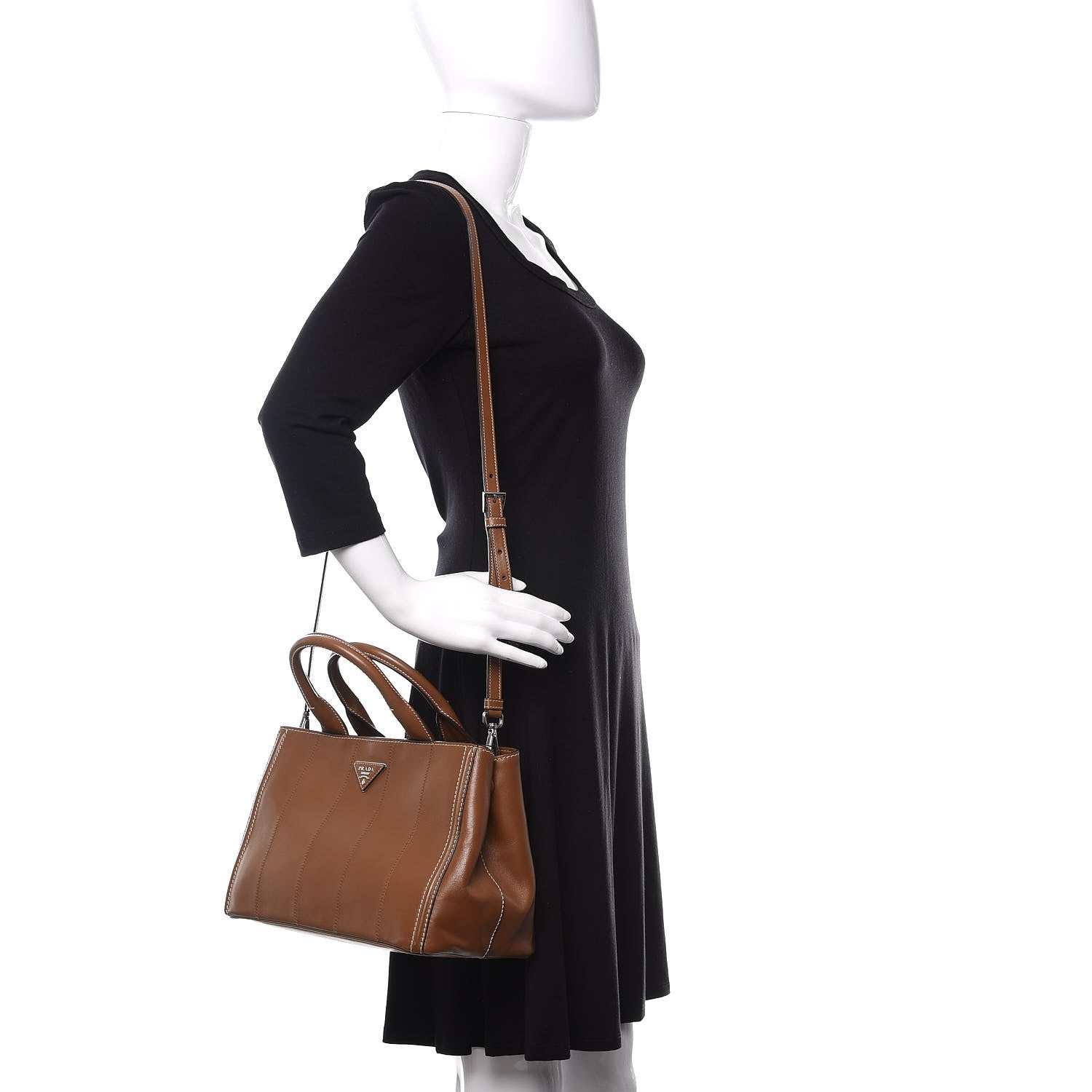 Prada Soft Calfskin Tote Cannella 2 of 15