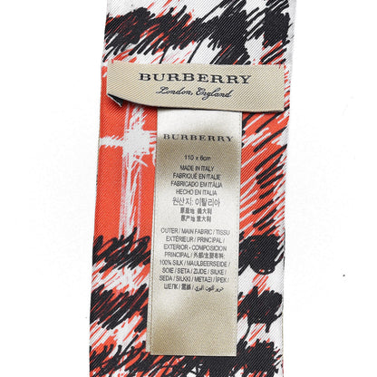 Burberry Silk Disruptive Check Scribble Print Twill Slim Scarf Camel 3 of 3