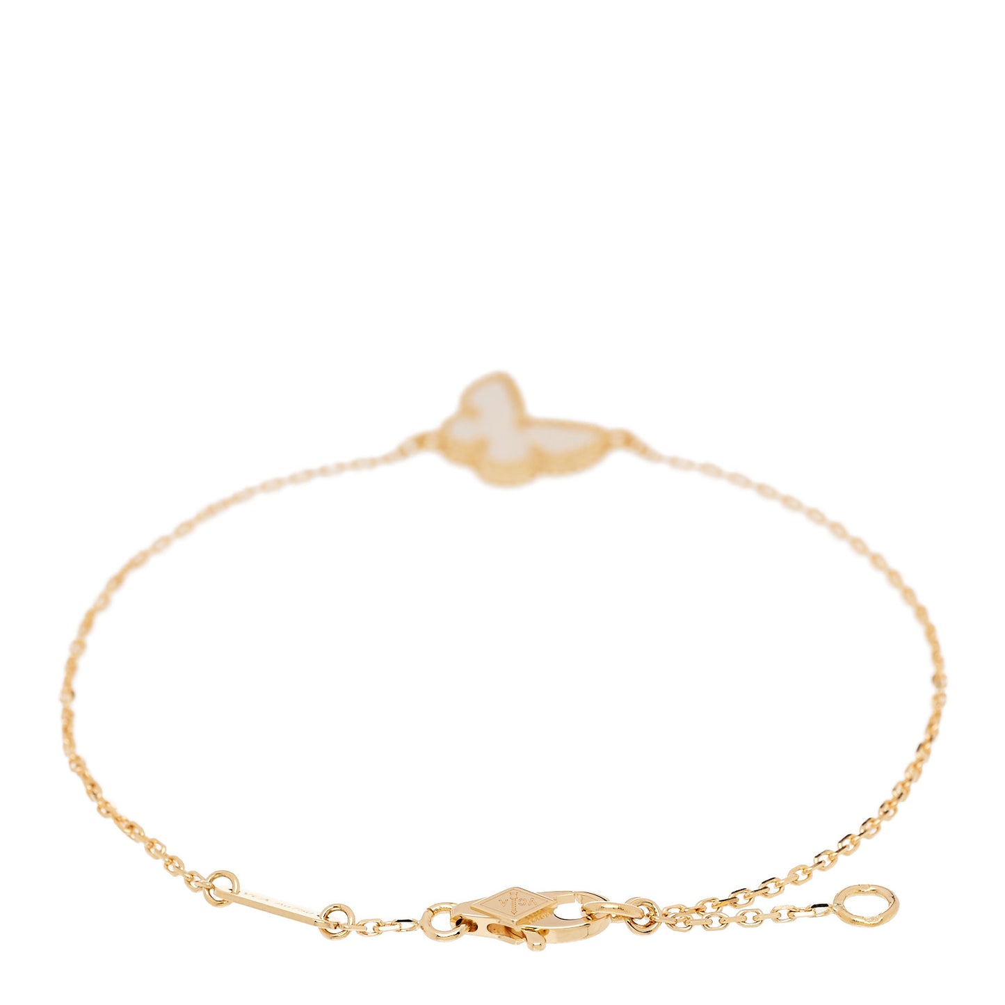 18K Yellow Gold Mother of Pearl Sweet Alhambra Butterfly Bracelet