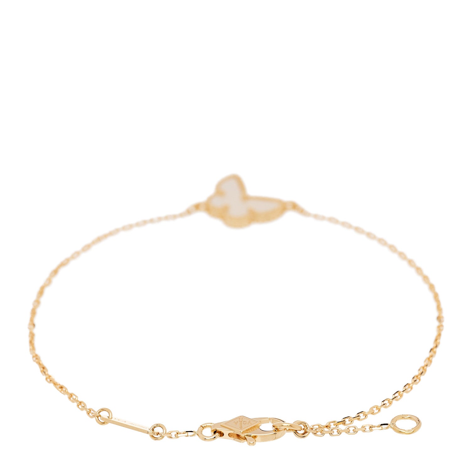 Van Cleef & Arpels 18K Yellow Gold Mother of Pearl Sweet Alhambra Butterfly Bracelet 2 of 5