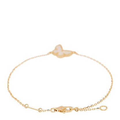 Van Cleef & Arpels 18K Yellow Gold Mother of Pearl Sweet Alhambra Butterfly Bracelet 2 of 5