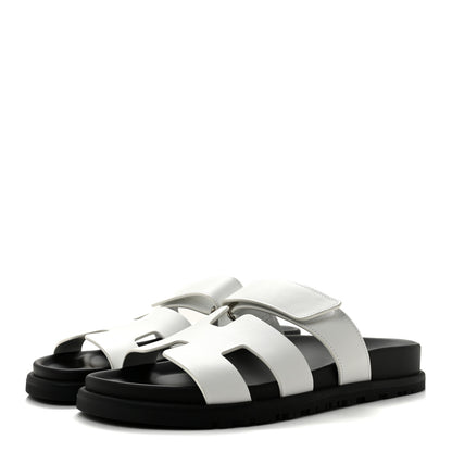 Hermes Calfskin Womens Chypre Sandals 36.5 White 4 of 10