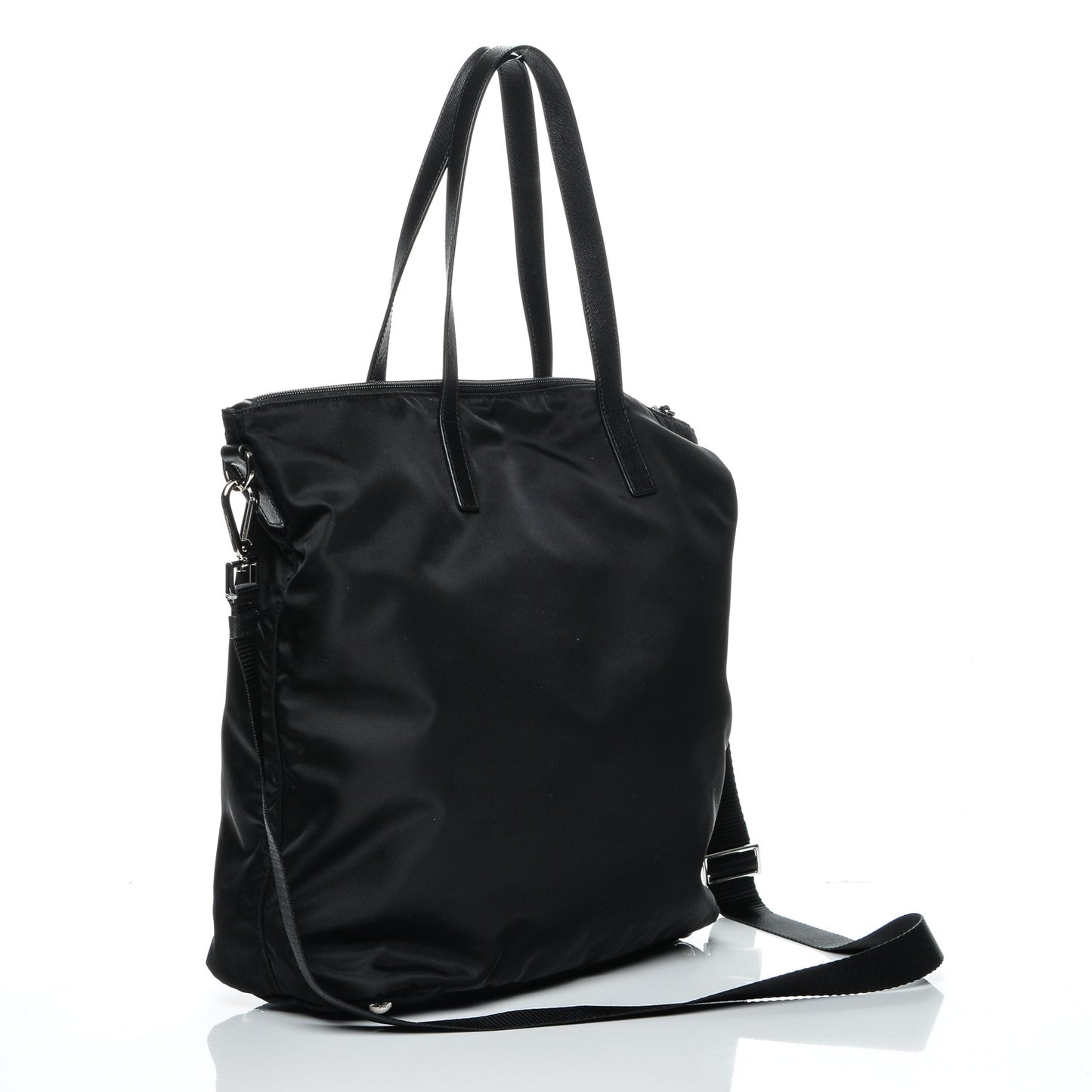Nylon Saffiano Vela Tote Black