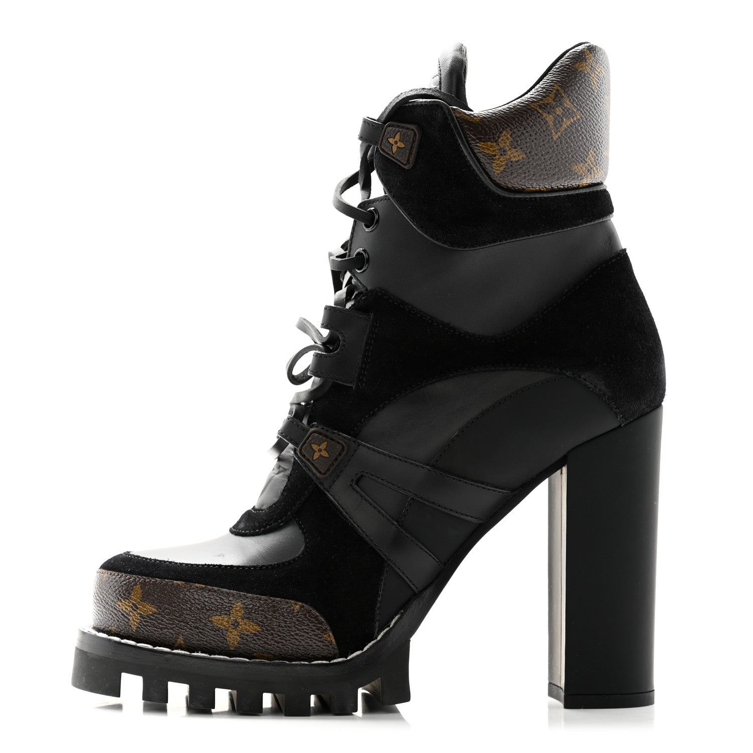 Louis Vuitton Suede Calfskin Monogram Star Trail Ankle Boots 39 Black 1 of 9