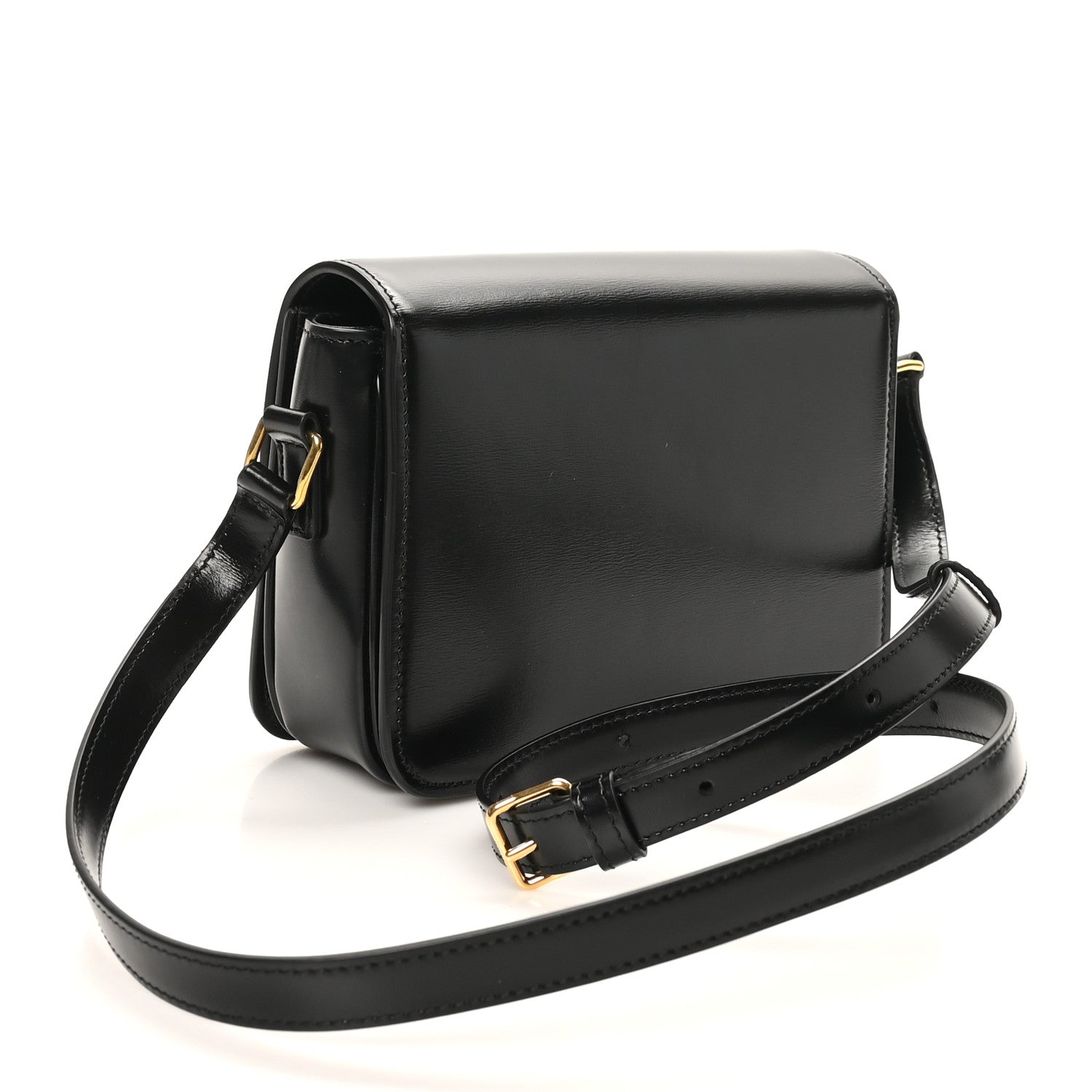 Celine Shiny Calfskin Teen Triomphe Black 3 of 9