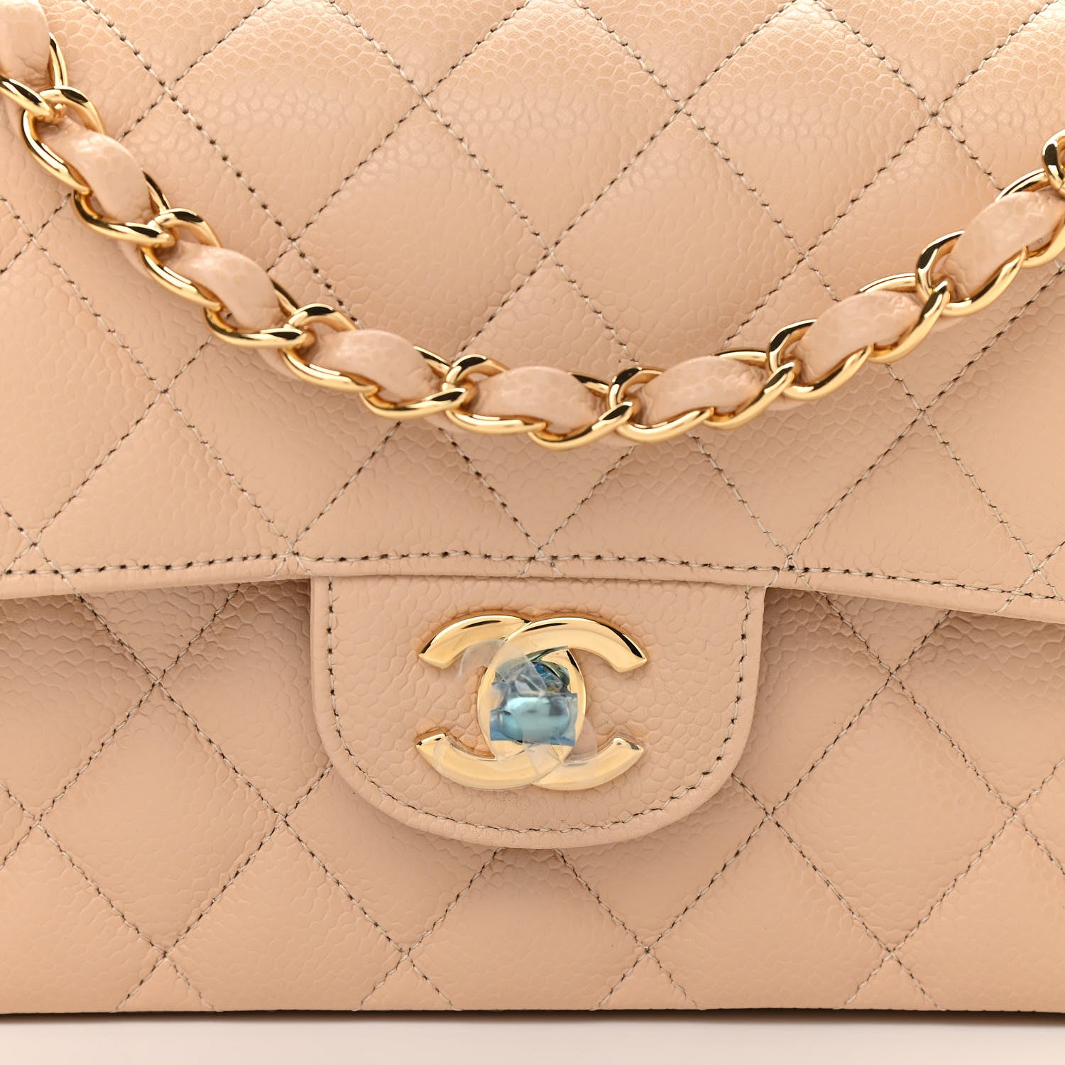 Chanel Caviar Quilted Small Double Flap Beige 8 of 11