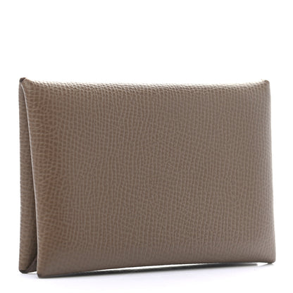 Hermes Epsom Calvi Card Case Etoupe 3 of 7