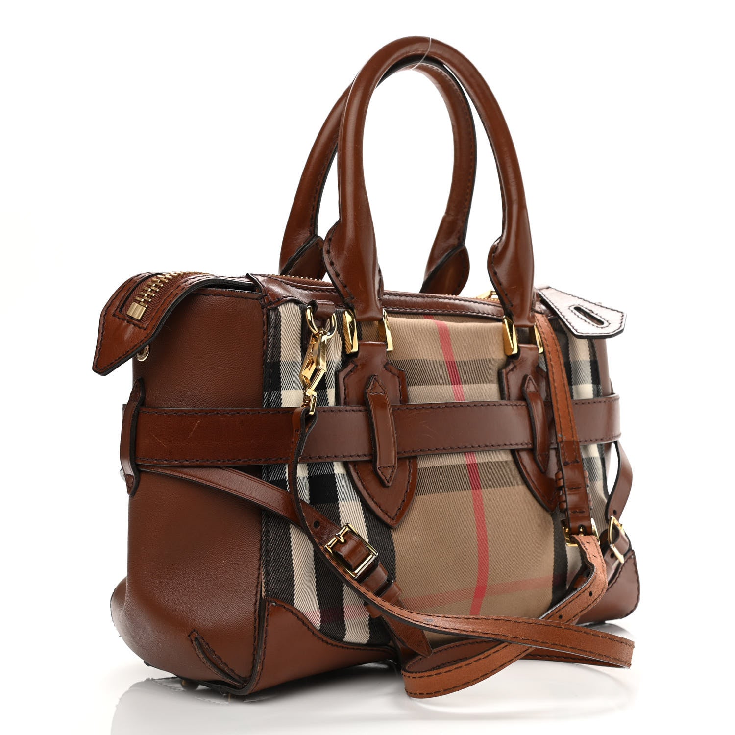 Burberry House Check Small Gladstone Dark Tan 5 of 37