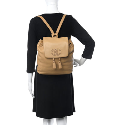 Chanel Lambskin CC Drawstring Backpack Beige 2 of 12