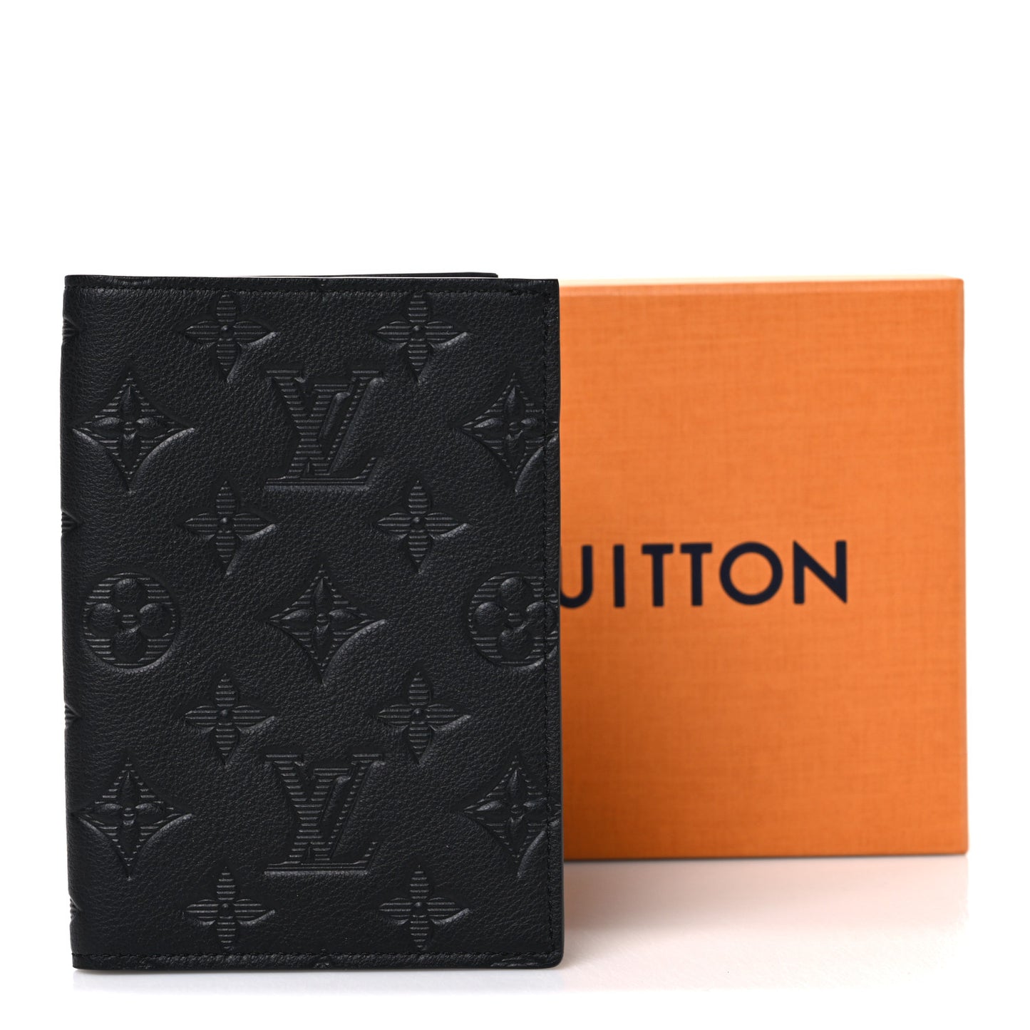 Calfskin Monogram Shadow Passport Cover Black