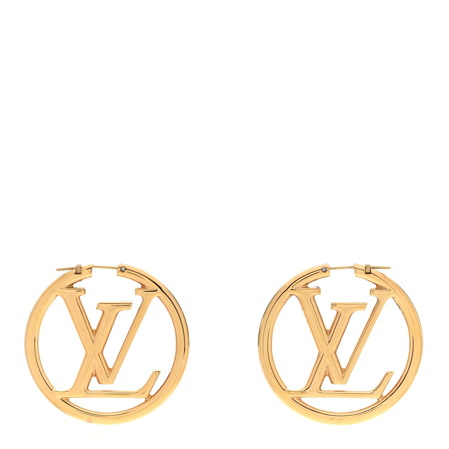 Louis Vuitton Metal Louise Hoop Earrings Gold 1 of 5
