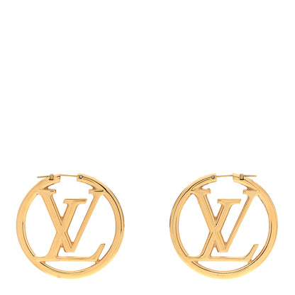 Louis Vuitton Metal Louise Hoop Earrings Gold 1 of 5