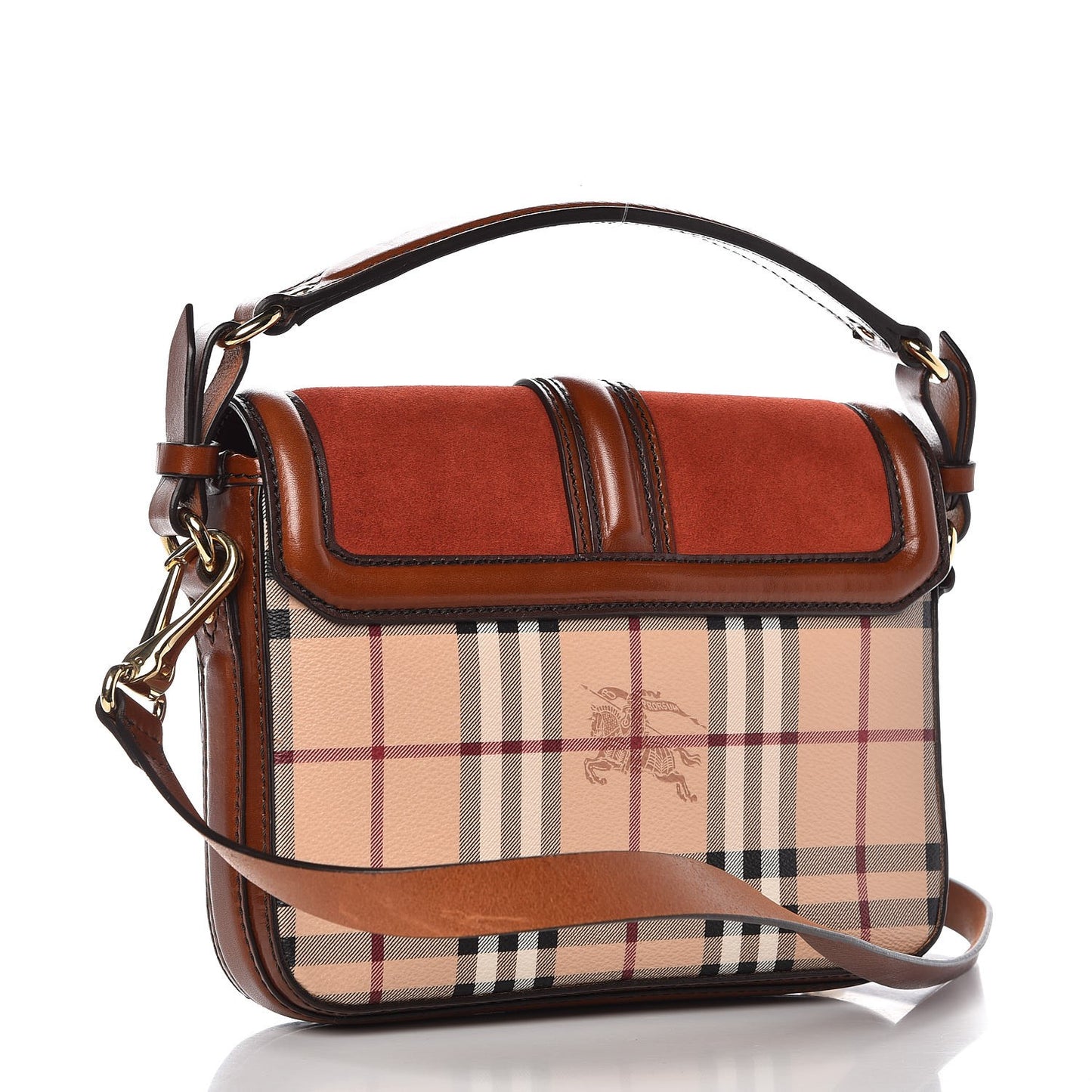 Haymarket Check Suede Brickfield Crossbody Brown