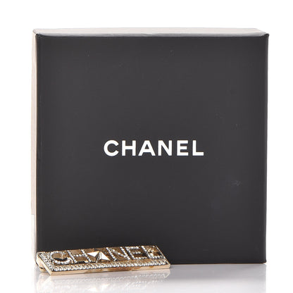 Chanel Baguette Crystal Star Logo Brooch Gold 5 of 5