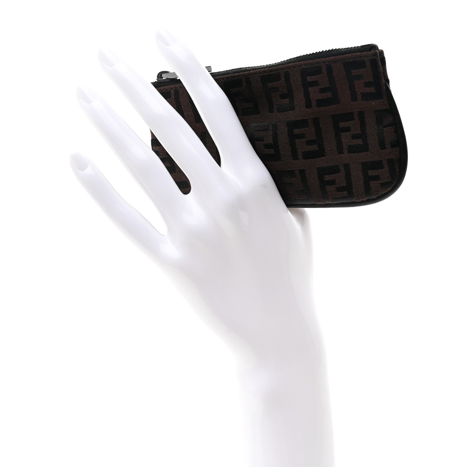 Fendi Zucchino Spalmati Forever Coin Pouch Key Case Nocciola 2 of 6
