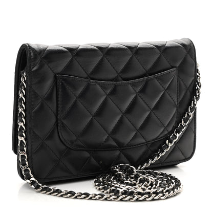 Chanel Lambskin Quilted Wallet On Chain WOC Black 3 of 17