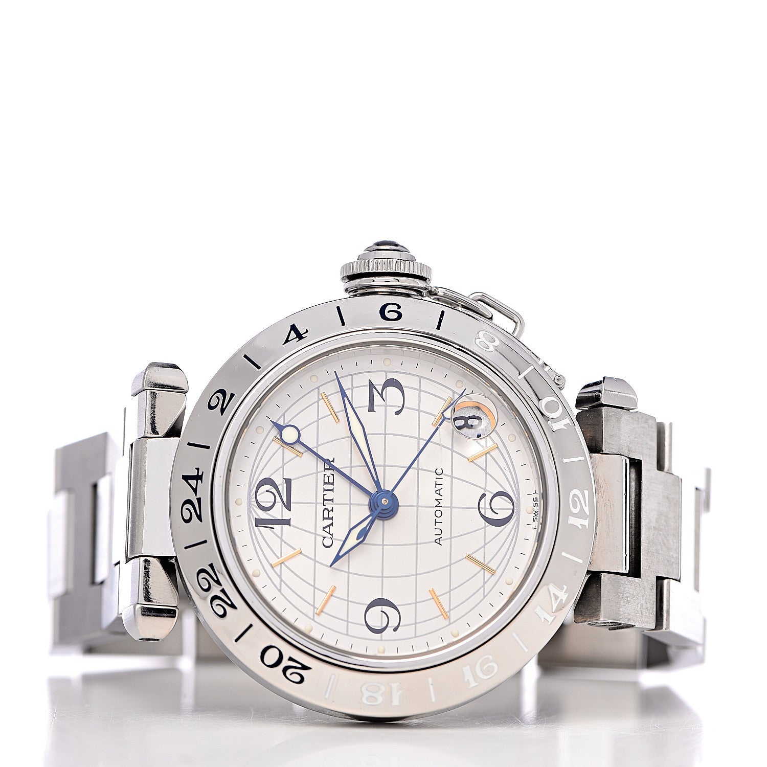 Cartier Stainless Steel 35mm Pasha GMT Automatic Watch 3 of 9